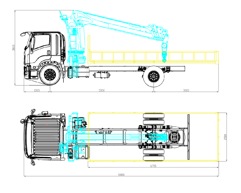 รถบรรทุกเครนแขนตรง 8 ตัน